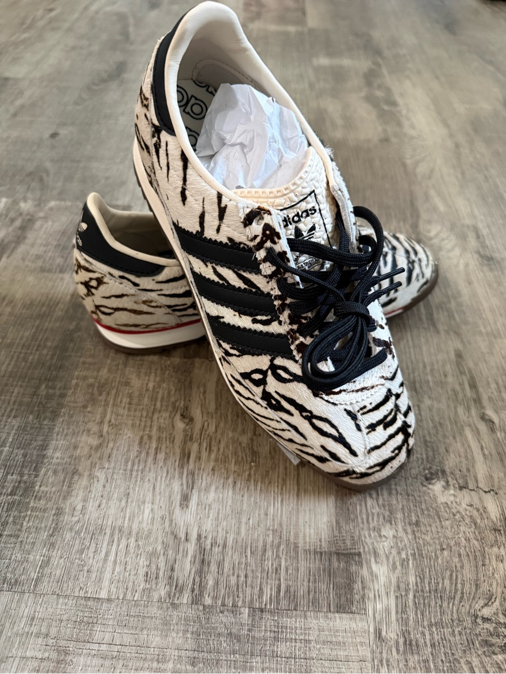 NWT Adidas SL 72 zebra print wonder white/black/scarlet 6.5 - Picture 2 of 8